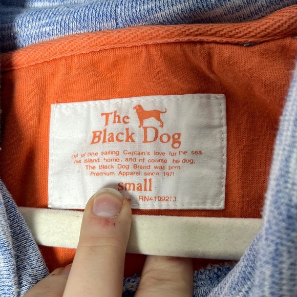 The Black Dog Heathered Space Dye Blue Cowl Neck Pullover Sweatshirt Small - Picture 5 of 9